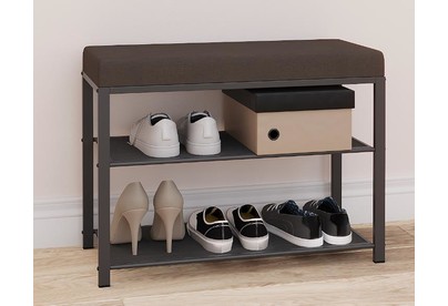 ЗМИ Банкетка Торонто 23S (TORONTO 23S banquet&shoes) цвет каркаса графит, цвет сиденья серый БТ23СГрС