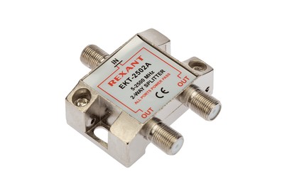 REXANT (056201) Делитель сигнала на 2 ТВ с проходом питания (10)