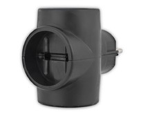 REXANT (111076) Тройник эл 6А без заземления, черный