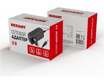 REXANT (2000245) Источник питания 110220 V AC/5 V DC 3 А 15 W с DC разъемом подключения 5.5х2.1, без влагозащиты (IP23)