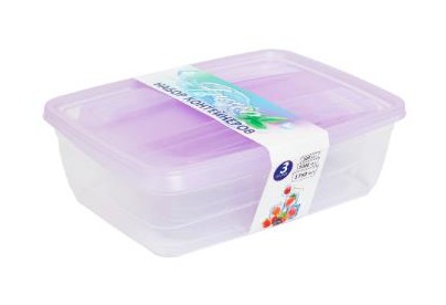 VIOLET Набор контейнеров FRESCO 3 в 1 500,1000,1750 мл (Лаванда) 4703136