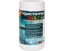 КРИСТАЛПУЛ MULTI 5 в 1 для бассейнов, табл. 20 г, банка 1 кг 107663
