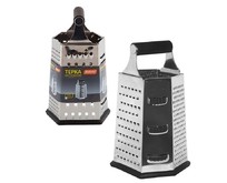 MALLONY Терка шестигранная GR0049, прорезиненная ручка, высота: 23см (пластик, нерж.сталь) (965008)