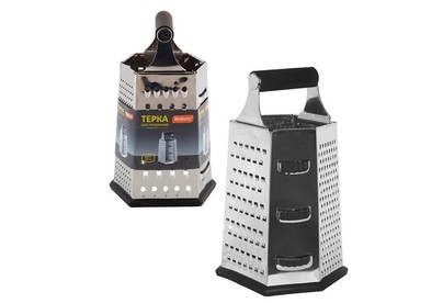 MALLONY Терка шестигранная GR0049, прорезиненная ручка, высота: 23см (пластик, нерж.сталь) (965008)