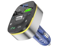 HOCO (6931474789082) E71 Crystal transparent discovery edition QC3.0 car BT FM темносиний