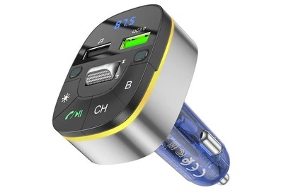 HOCO (6931474789082) E71 Crystal transparent discovery edition QC3.0 car BT FM темносиний