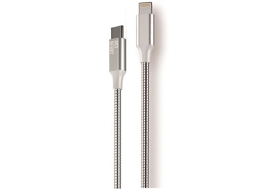 AKSBERRY (6900288570018) X161 Spring USB C to Lightning 9V/3A, 27W 1м в металлической оплетке, серебристый