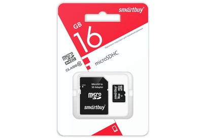 SMARTBUY (SB16GBSDCL1001LE) MicroSDHC 16GB Class10 LE + адаптер