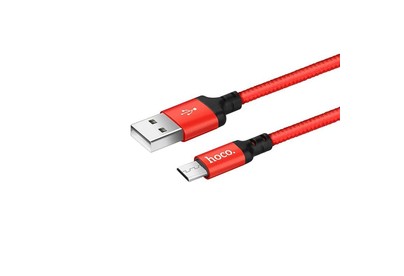 HOCO (6957531062912) X14 USB (m)microUSB (m) 2.0м  красный/черный