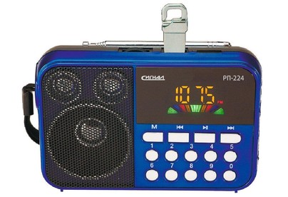 СИГНАЛ РП224 FM 88108МГц, бат. 3*АА, акб 400mA/h, USB/microSD, дисплей, светодиодный фонарь