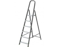 СИБРТЕХ Стремянка, 6 ступеней, стальной профиль, алюминиевые ступени, Россия 97956