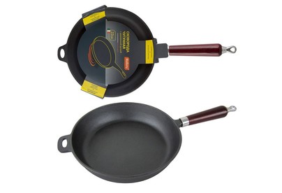 MALLONY Сковорода чугунная с деревянной ручкой CIF22W, диаметр ? 22 см (983002)