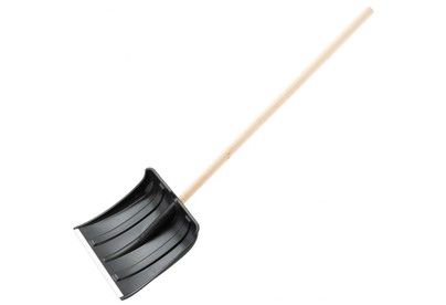 РОССИЯ Лопата для уборки снега пластиковая, 380х385х1420 мм, деревянный черенок 615745