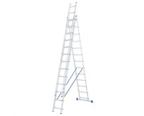 СИБРТЕХ Лестница, 3 х 13 ступеней, алюминиевая, трехсекционная, 97823
