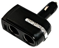REXANT (160238) Разветвитель автоприкуривателя 2 гнезда 1хUSB (5 V 1000 mA) REXANT