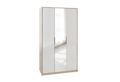 МЕБЕЛЬКОМПЛЕКС Нордик Шкаф 3х створчатый с зеркалом Дуб сонома/Белая Аляска