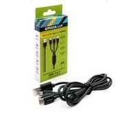 ERGOLUX (15099) ELXCDC05C02 3в1 Micro USBLightningType C, 3А, 1,2м, Черный