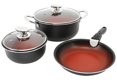 POMIDORO POMI D'ORO P640556 Comodo set Набор посуды для приготовления со съемной ручкой