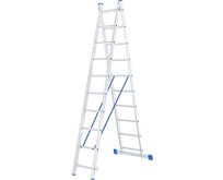 СИБРТЕХ Лестница, 2 х 10 ступеней, алюминиевая, двухсекционная, Россия 97910