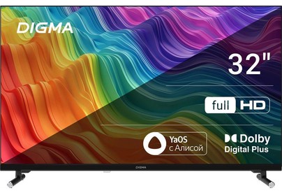 DIGMA DMLED32SBB33 FHD SMART TV Яндекс