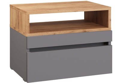 МЕБЕЛЬКОМПЛЕКС НОВА Тумба прикроватная универсальная Серый Шифер/Дуб крафт золотой (1 кор.)