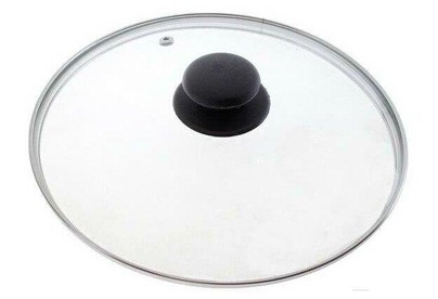 MALLONY Крышка с ручкой стеклянная 28см., с метал/обод, паровыпуск, низ. (987019)