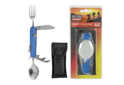 ECOS Набор походный 6 в 1 ECOS TS34 синий 325134