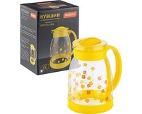 MALLONY Кувшин BROCCA1800, объем: 1,8 л, из жаропрочного стекла, с пластиковой ручкой, желтый