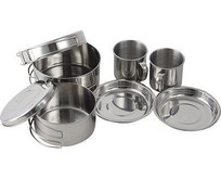 ECOS Набор посуды походный CampS11 из нержавеющей стали (8 предметов) 106940