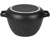 KUKMARA кмт44а а/пр литой 4,0л крышкасковорода Темный мрамор