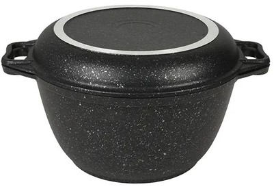 KUKMARA кмт44а а/пр литой 4,0л крышкасковорода Темный мрамор