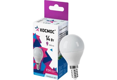 КОСМОС LkecLED14wGL45E1465 14W/E14/6500K