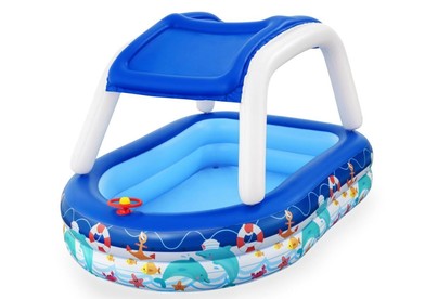 BESTWAY Бассейн надувной с навесом от солнца 54370 SEA CAPTAIN FAMILY POOL (8943)