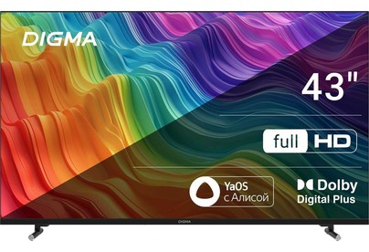 DIGMA DMLED43SBB33 FHD SMART TV Яндекс
