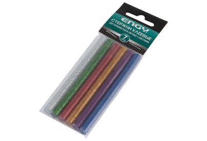 ENGY Стержни клеевые цветные, с блестками, 7х100 мм, 6 шт (007586)