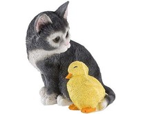 PARK Фигурка садовая Котенок рыжий с уточкой H19см (169433)