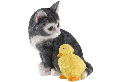 PARK Фигурка садовая Котенок рыжий с уточкой H19см (169433)