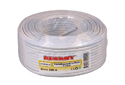 REXANT (0151013) ШТЛП4 ССА белый 4 жилы 100м
