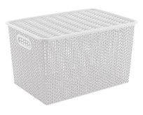 VIOLET Вязь 14л с крышкой белая 533106