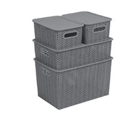 VIOLET Вязь 7,5л с крышкой серая 532118