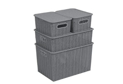 VIOLET Вязь 7,5л с крышкой серая 532118