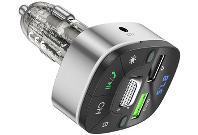 HOCO (6931474789075) E71 Crystal transparent discovery edition QC3.0 car BT FM черный