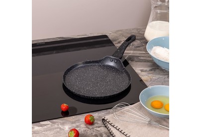 AGNESS 932523 BLACK MARBLE блинная с а/приг.покрытием 24Х2см индукция