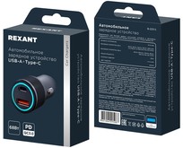 REXANT (160244) АЗУ 2 порта (USBC PD + USBC PD) , черный