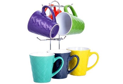 LORAINE 23137 Набор чашек 6 предметов на подставке 350мл