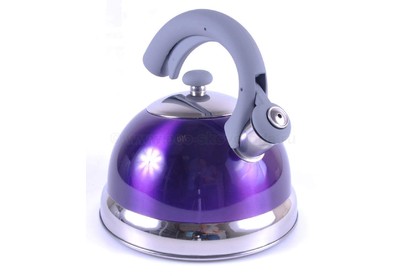 TIMA Чайник 2,5л., (фиол. с серой ручкой), капс.дно, силикон.ручка K24