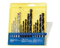 SPARTA Набор сверл по бетону 568 мм, металлу 568 мм, дереву 568 мм, 9 шт. цилин. хвостовик 725055