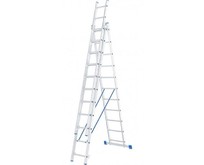 СИБРТЕХ Лестница, 3 х 11 ступеней, алюминиевая, трехсекционная, Россия 97821