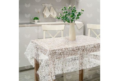 РЫЖИЙ КОТ Скатерть ПВХ Паутинка коллекция Ажур размер 110х132 см (106449)