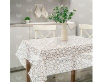 РЫЖИЙ КОТ Скатерть ПВХ Розы коллекция Ажур размер 110х132 см (106450)